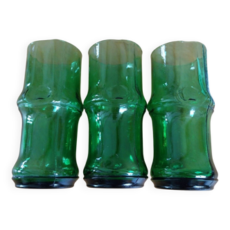 Verres à orangeade déco bambou vintage