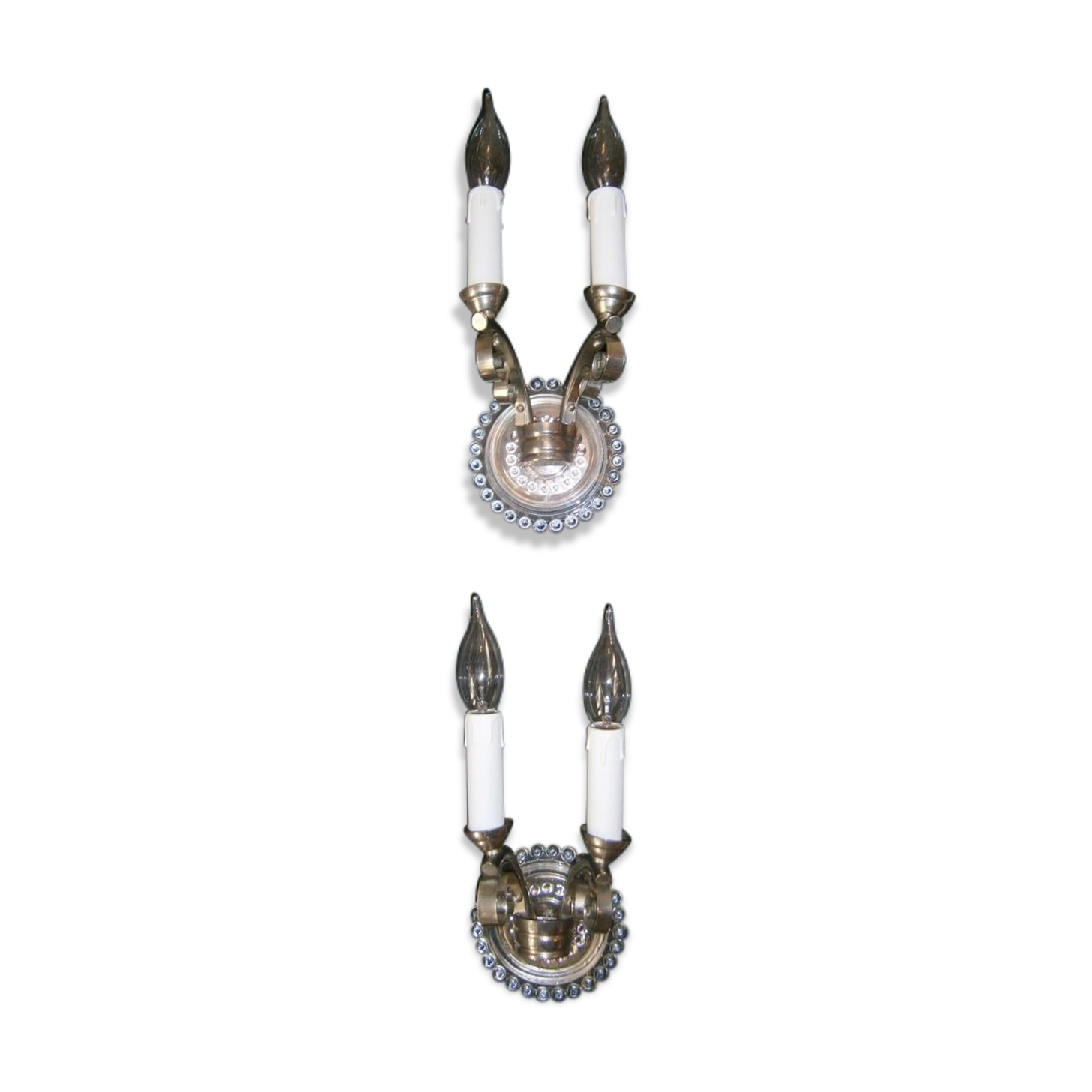 Paire d'applique Art Déco à 2 bras de lumière