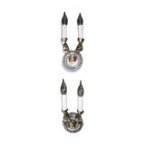 Pair of Art Deco applicator with 2 arms of light