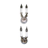 Pair of Art Deco applicator with 2 arms of light