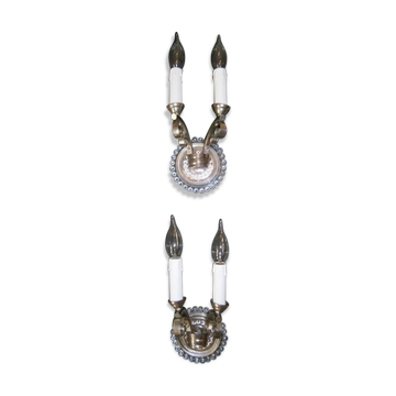 Paire d'applique Art Déco à 2 bras de lumière
