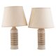 Pair of Bergboms ivory enamelled desk lamps and gilded ceramic Sweden 960