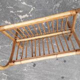 Rattan magazine door, vintage 60s