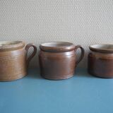 Lot anciens pots grès déco rustique old french stoneware pots