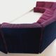 Vintage Snake modular sofa composed of 11 armchair modules and 3 velvet fabric poufs