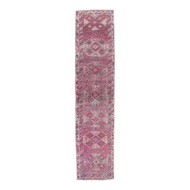 Vintage Turkish hand-knotted runner 78x340