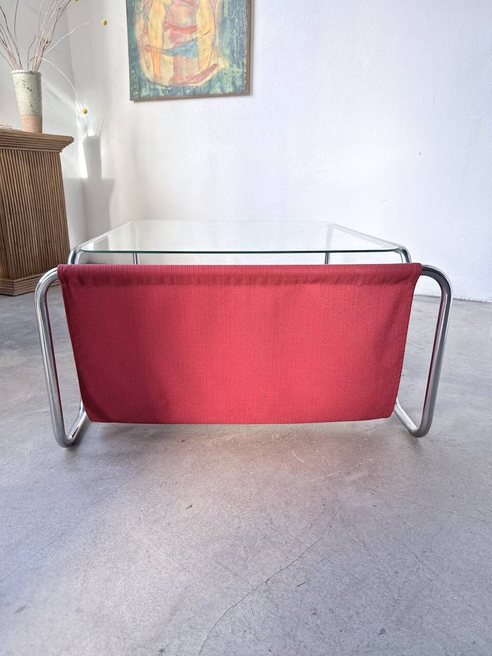 Table basse moderniste Bauhaus en acier tubulaire