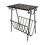 Vintage magazine rack with shelf