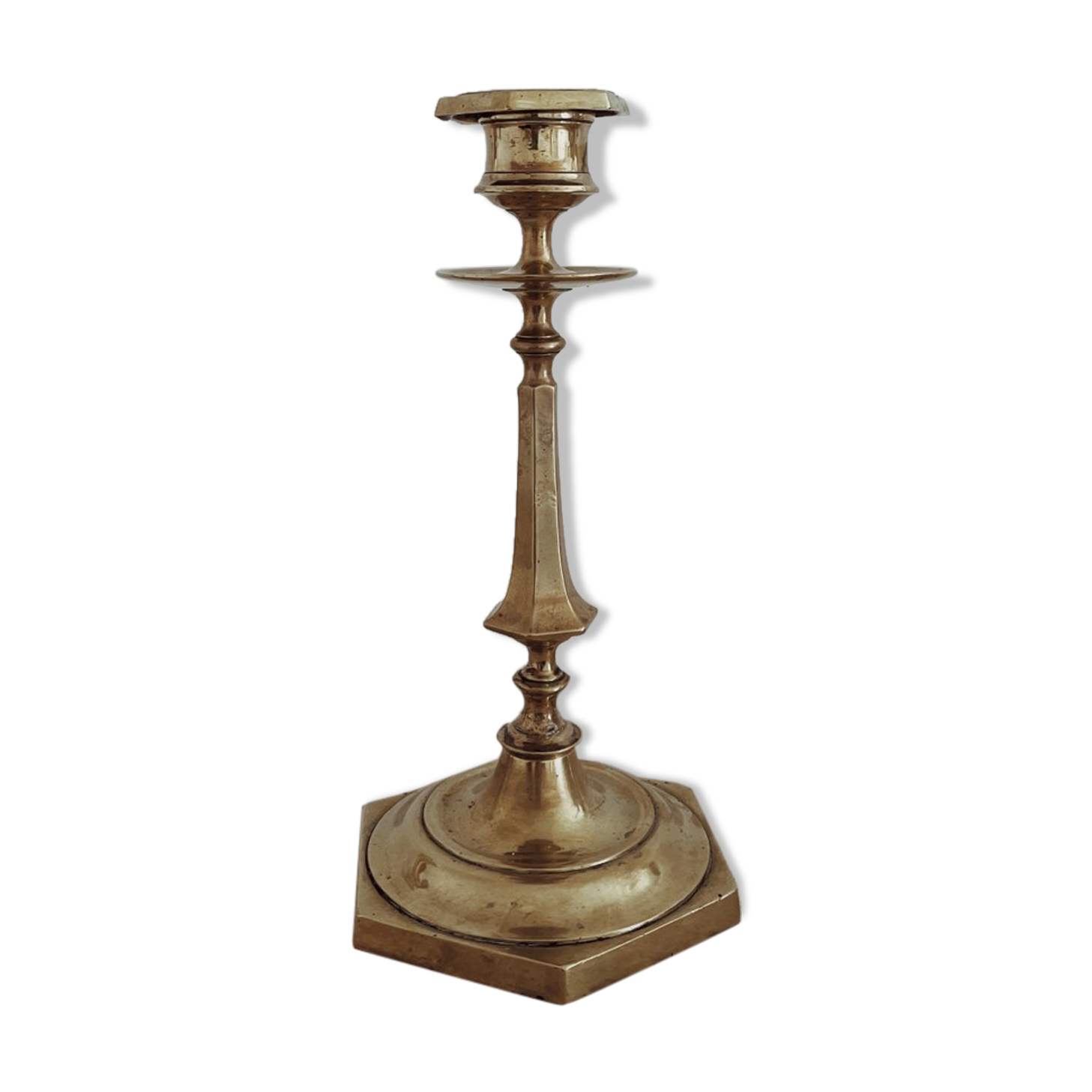 Antique brass candle holder