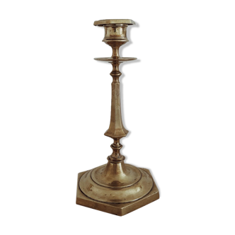 Antique brass candle holder