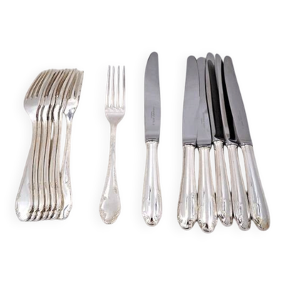8 fourchettes et 6 couteaux de table Christofle Hotel