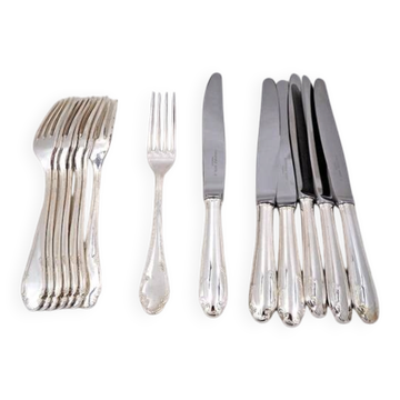 8 forks and 6 table knives Christofle Hotel