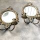 Pair of mirror sconces with bronze candlesticks from the 19th century.