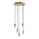 Glass and Brass Cascade Pendant Lamp by Schmidt Leuchten, 1970s