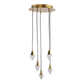 Suspension en verre et laiton Cascade par Schmidt Leuchten, années 1970