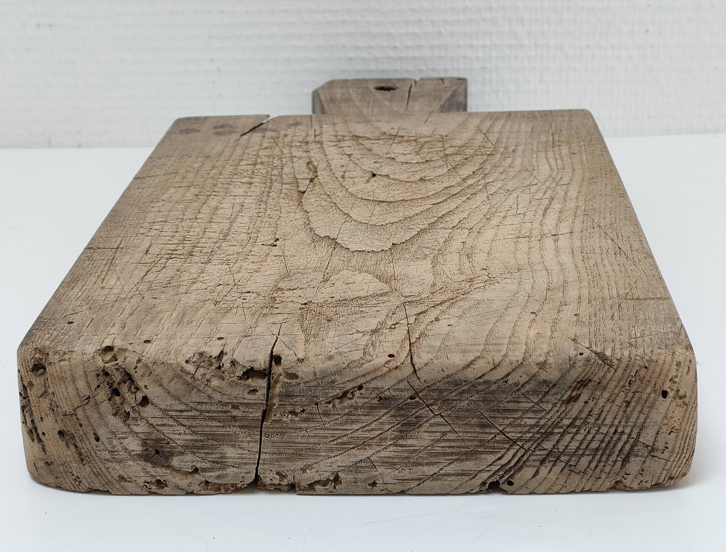 Cutting board solid wood patinated thick early twentieth century