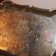 Vintage silver and gold metal serving tray – Grape cluster decoration – 36 cm