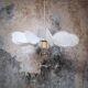 12-blade propeller suspension in rattan and white linen