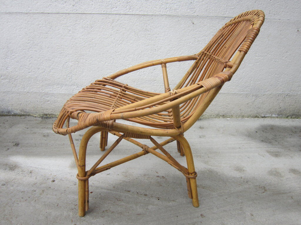 Rattan armchair 60s