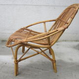 Rattan armchair 60s