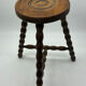 Vintage turned wood stool / plant stand / side table