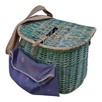 Wicker fishing basket