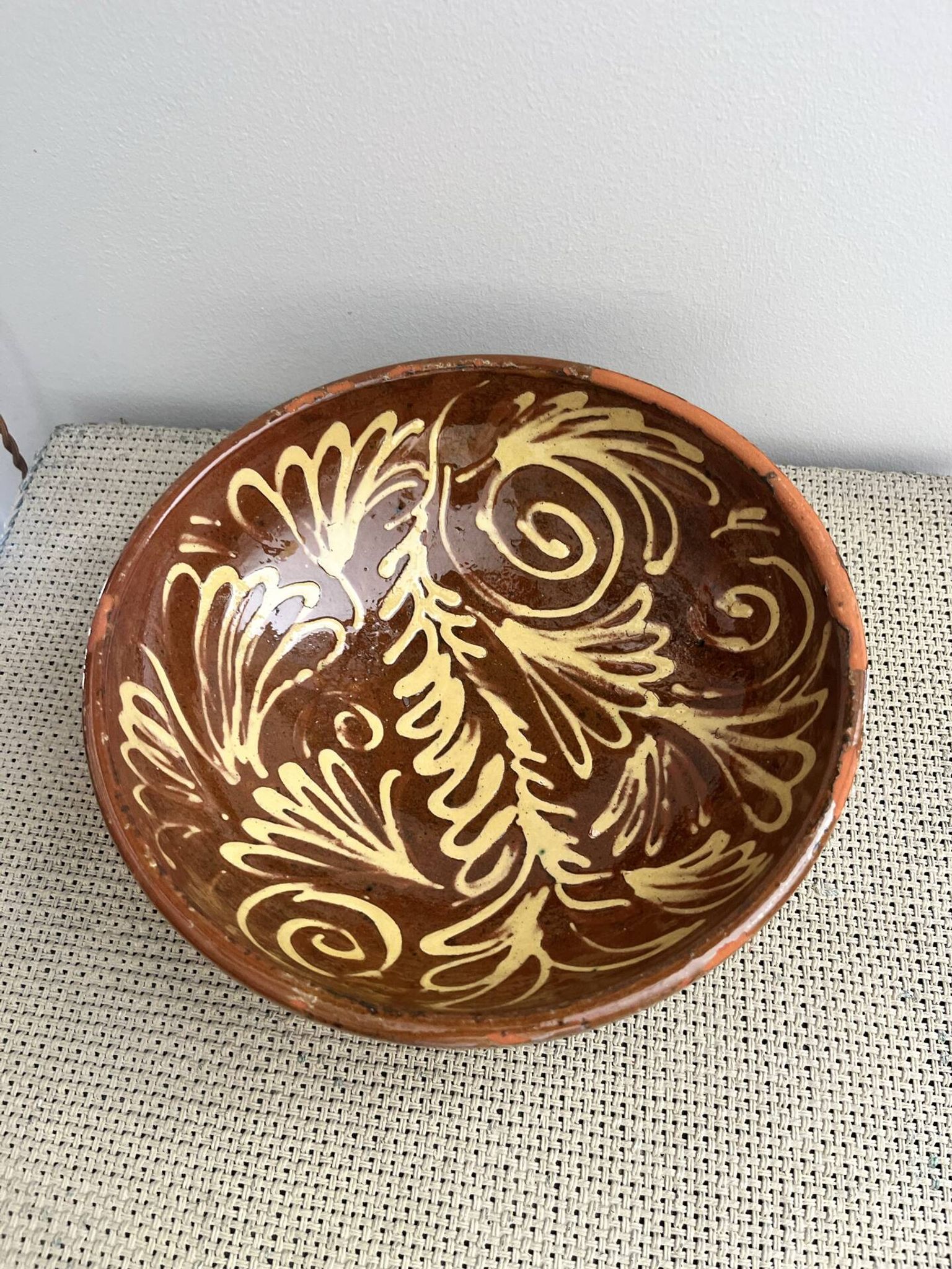 Glazed terracotta salad bowl