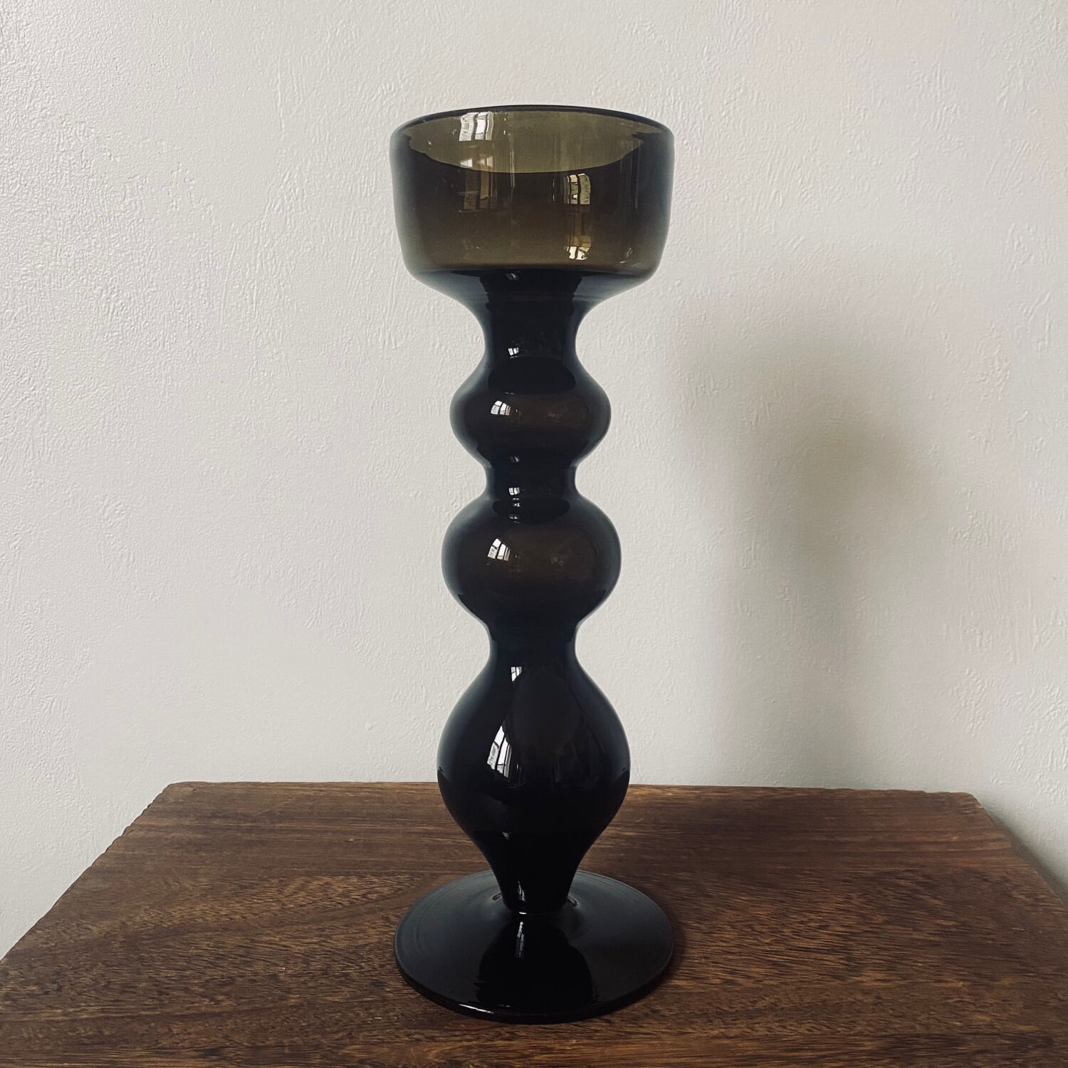 Black smoked glass vase