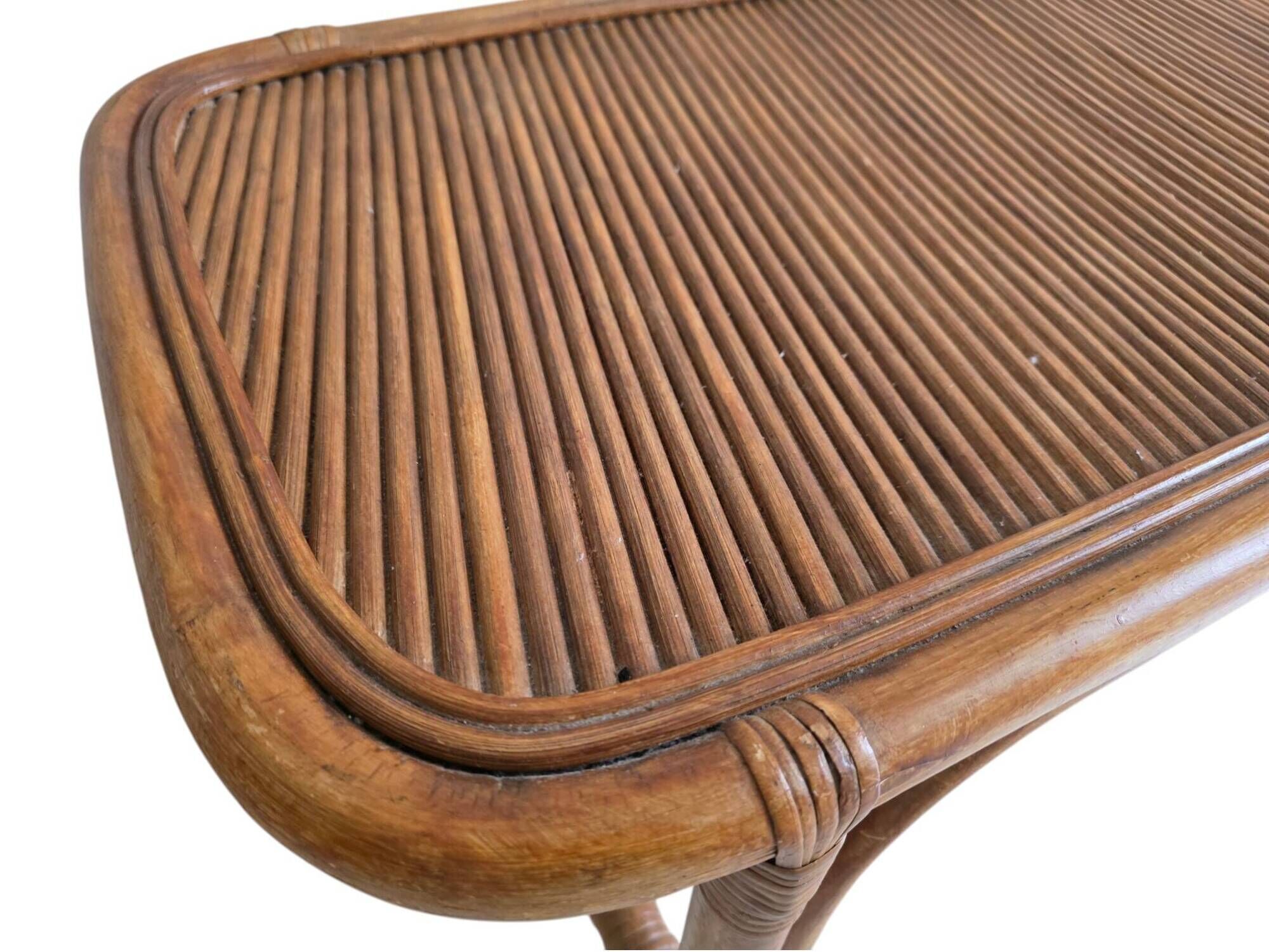 Vintage coffee table in rattan and cane – 1960s/70s