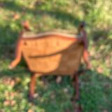 Antique Voltaire armchair in wood and green velvet Louis Philippe