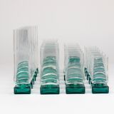 Set of 24 Luigi Bormioli Postmodern Light & Music Monet glasses, Italy, 1980s.