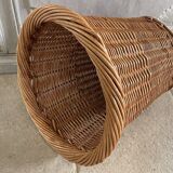 Vintage rattan paper basket