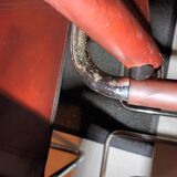 Set of 6 brown leather armchairs