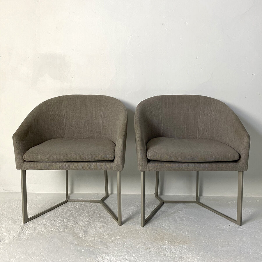 Pair of grey armchairs