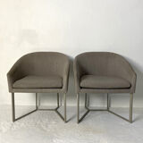 Pair of grey armchairs
