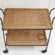 Desserte vintage en rotin & acier 1950