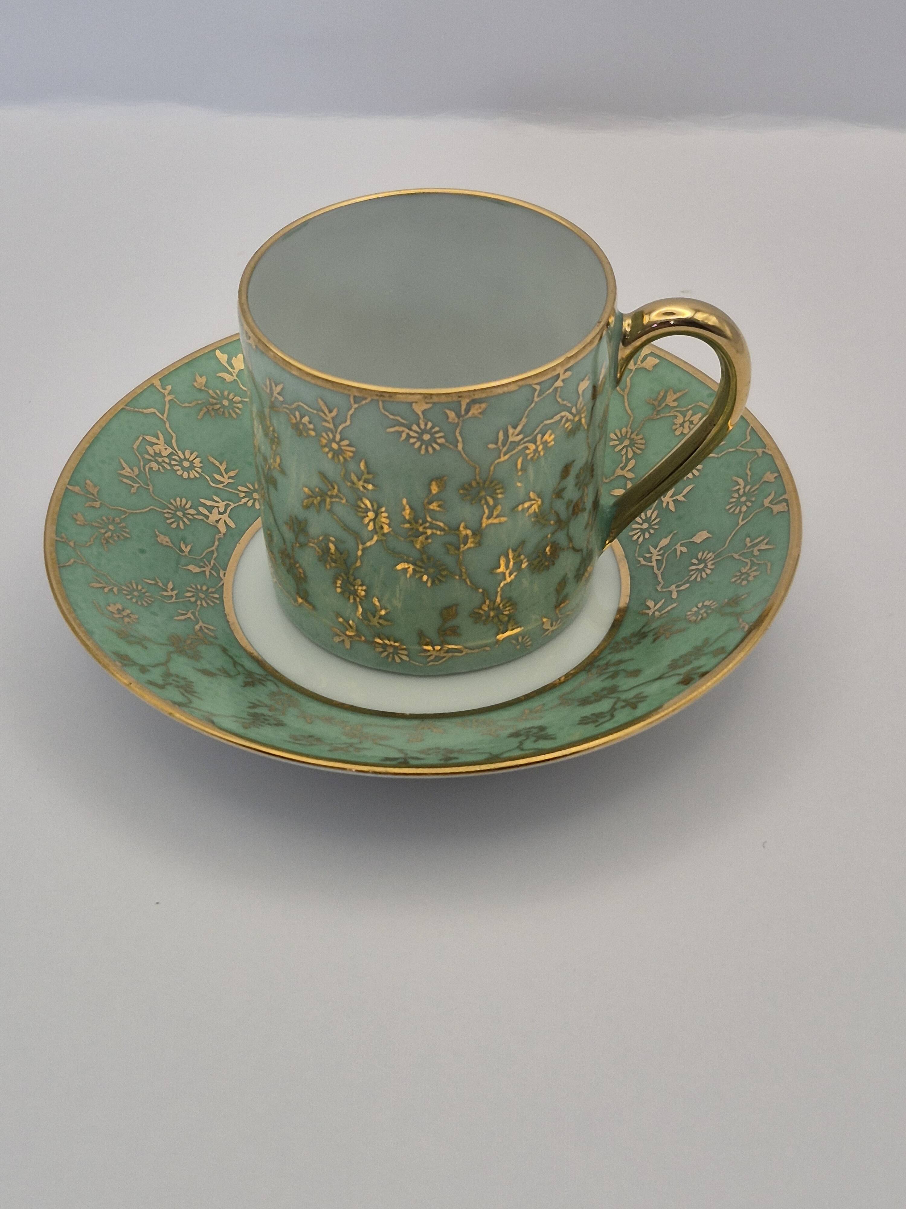 Set of 6 multicoloured moka cups in Limoges fine porcelain.