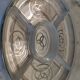 Vintage Art Deco silver-plated tray with glass bowls.