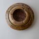 Vintage onyx ashtray from the 1980s, large round, brutalist design, brown and beige tones, sculptural table accent, modernist object, elegant gift idea.