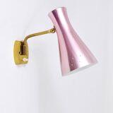 Pair of Articulated Conical Wall Lights in Stilnovo Style, Wall Lamps Italy, 1950s