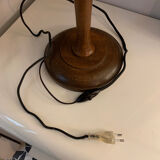 Table lamp wood and wicker