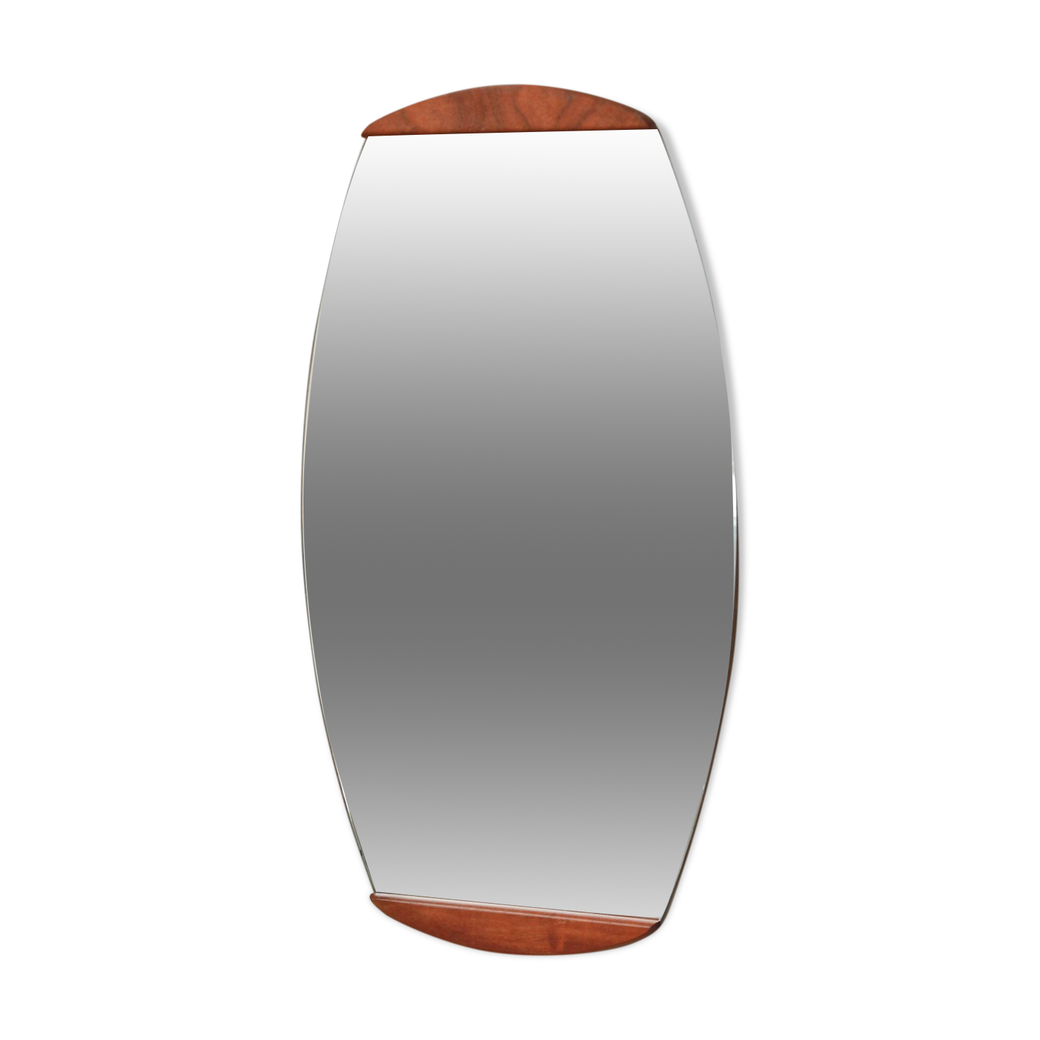 Oval beveled teak mirror - 1960 - 15.02.24.05