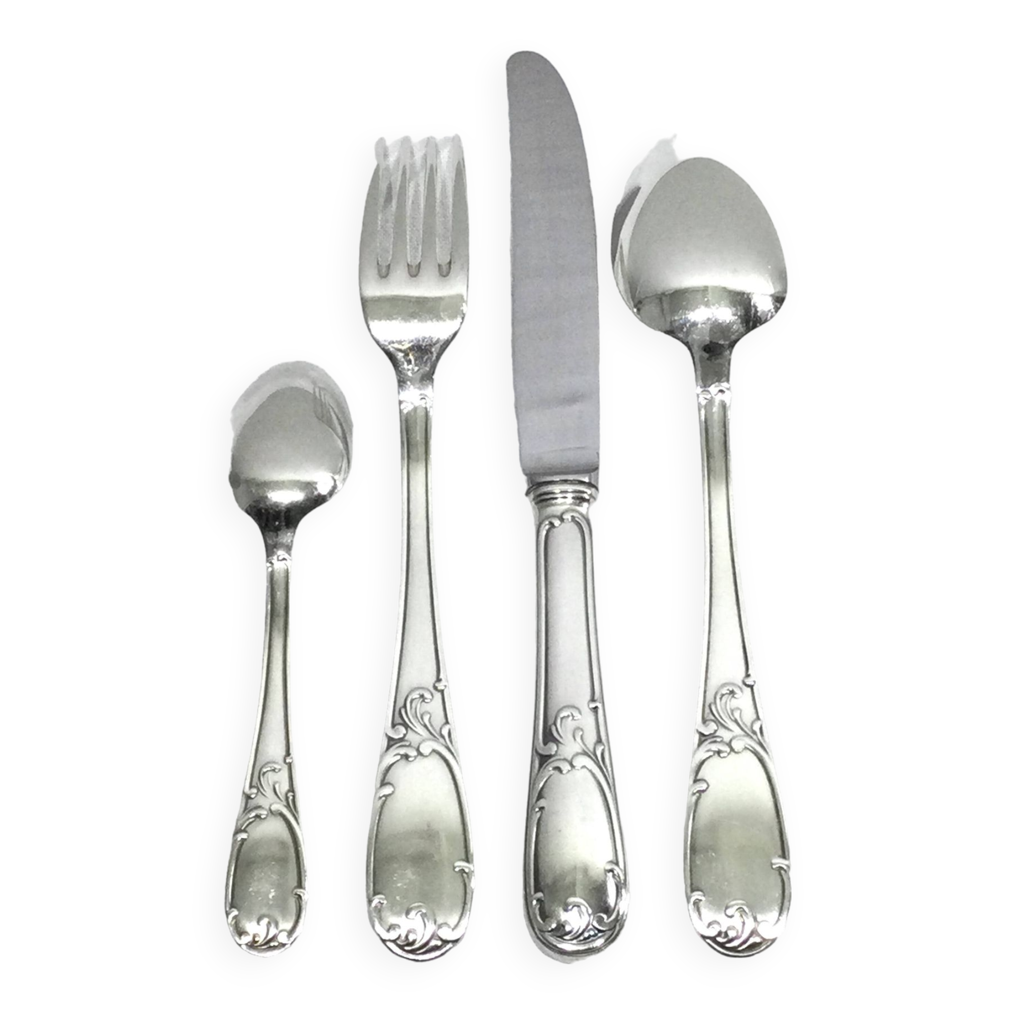 49-piece cutlery set in Louis XV silver-plated metal