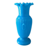 Vase antique Portieux Vallerysthal, vase en verre opale bleu