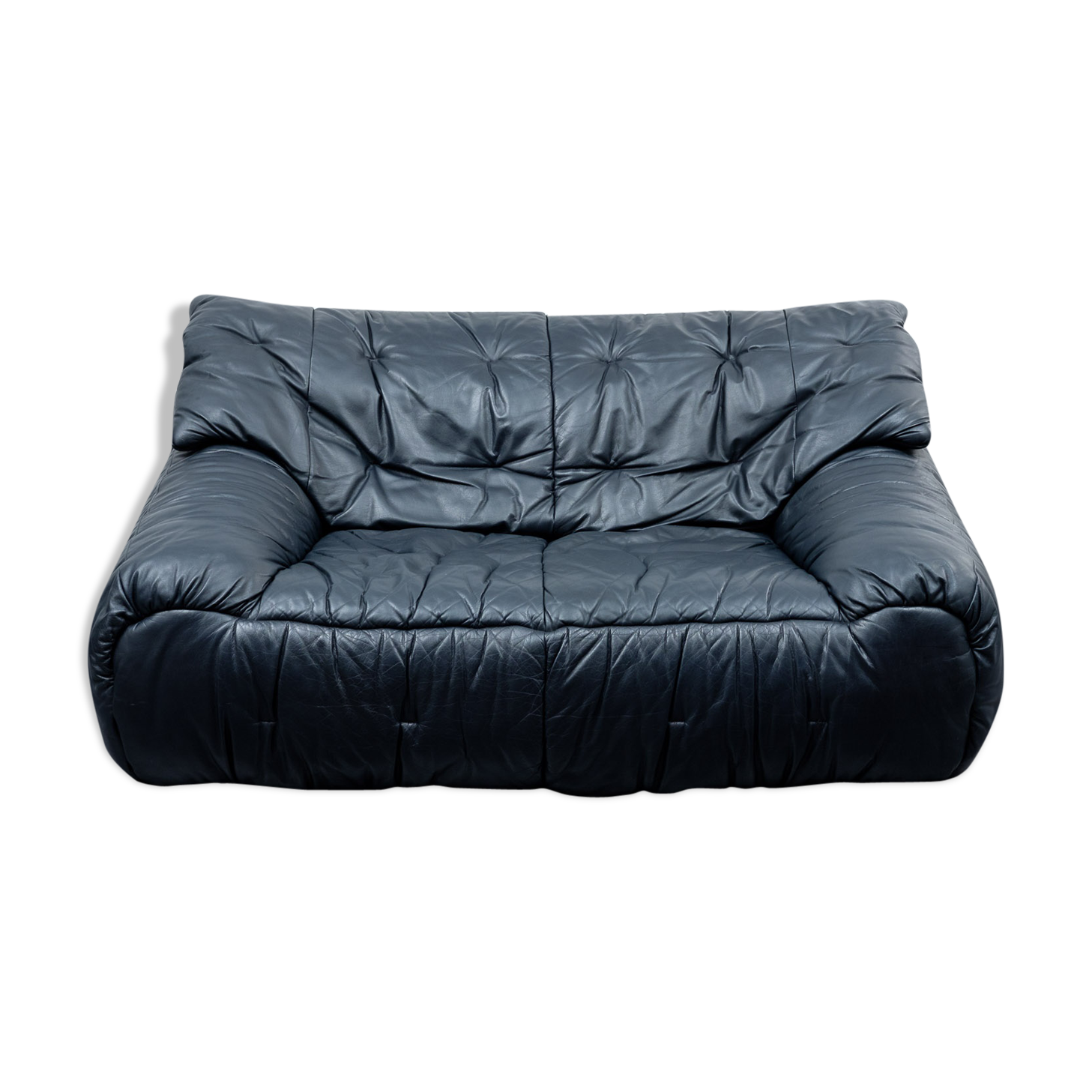 Black leather sofa, 70, two places