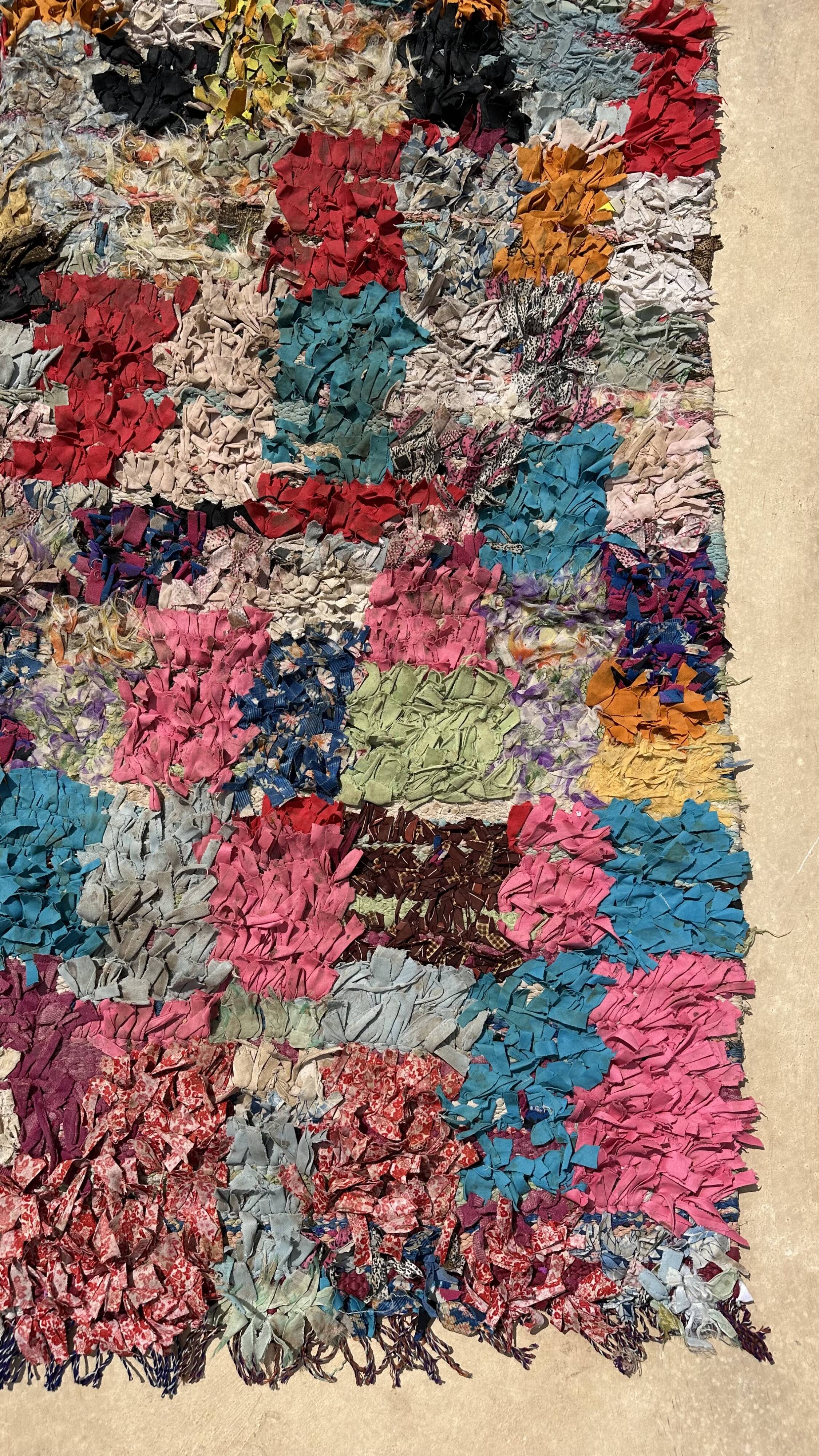 Colorful Boucherouite Moroccan rug - 141 x 240 cm