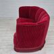 1960s, Danish 3-seater "Banan" sofa, original cherry-red furniture velour.