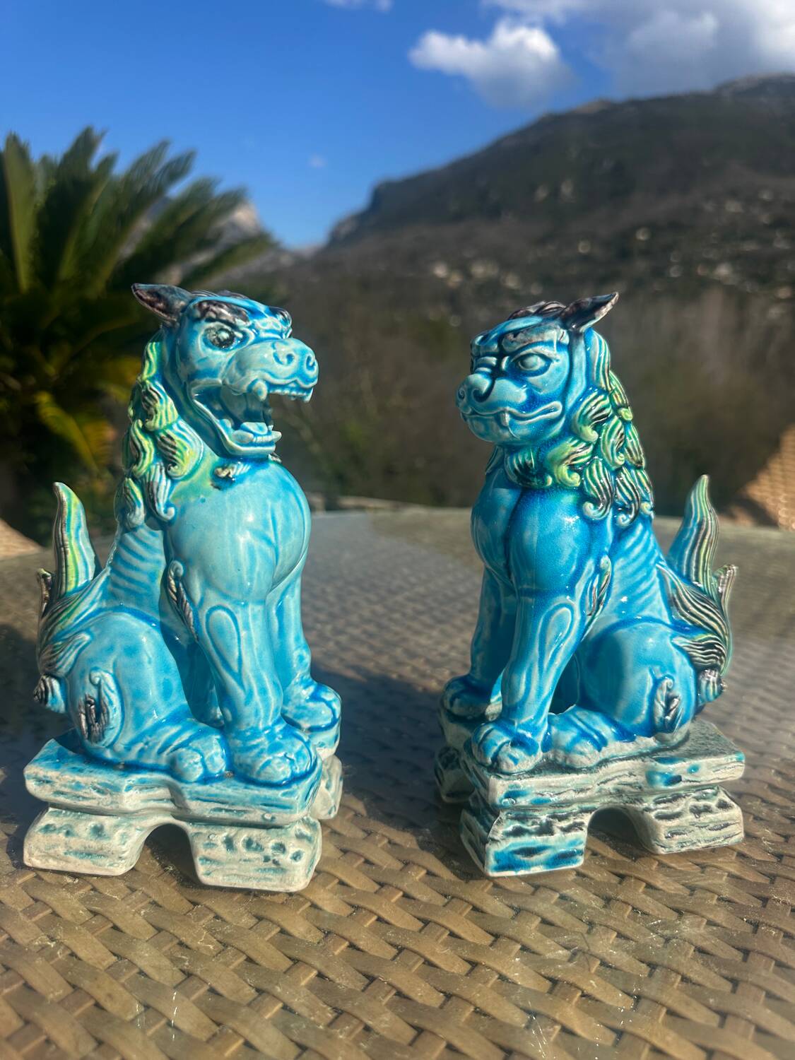 Ceramic Lion Dog Figurines