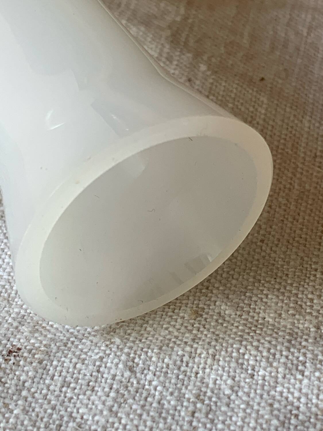 White opaline glass vase 1970
