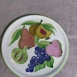 Decorative hanging plate, fruit model, in glazed ceramic